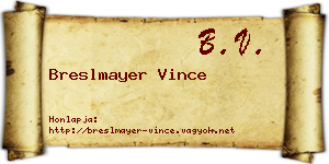 Breslmayer Vince névjegykártya